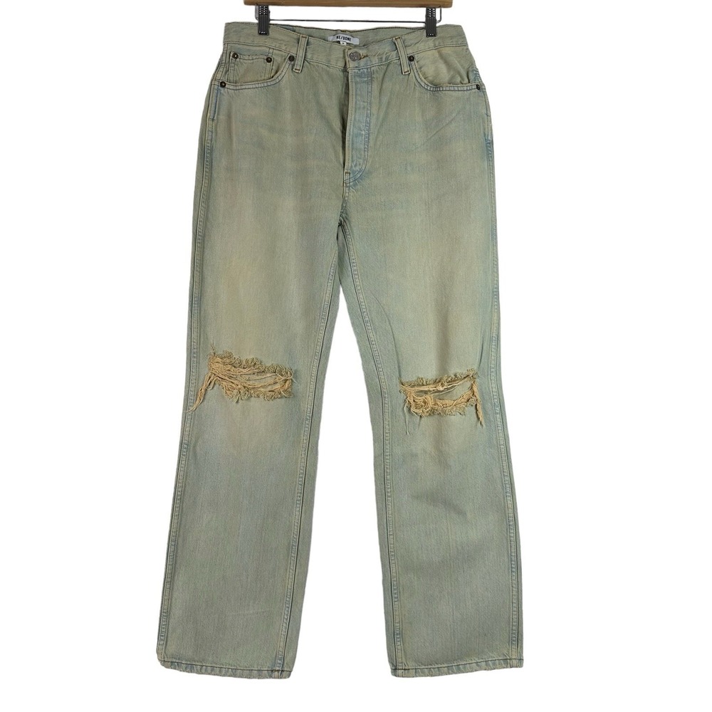 RE/DONE 90s High Rise Loose Jeans Womens 31 Distressed‎ Baggy Straight NWT